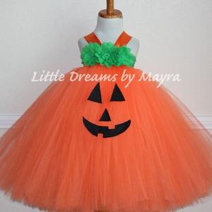 Pumpkin tutu dress and matching hairpiece size nb to 10years