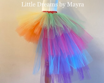 Regenbogen Tutu Rock, Regenbogen Prinzessin Tutu, Kleinkind-Tutu, Mädchen-Tutu, Regenbogen-Geburtstags-Party Outfit, Regenbogen-Pony-Tutu