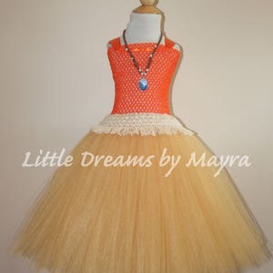 Orange und gold Tutu Kleid, inspiriertes Geburtstagsoutfit von Hawaii bis 12 Jahre