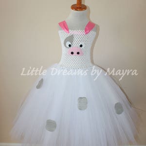 Piggy inspired tutu dress and matching hairpiece, Piggy inspired outfit size nb to 12years