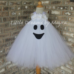 Ghost tutu dress and matching hairpiece, Cute ghost halloween costume size nb to 10years