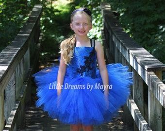 Royal shinny tutu dress size no to 12 years, Royal flower girl birthday tutu dress