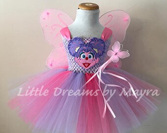 Abby Cadabby inspired tutu dress wings, wand and hairlip, Abby Cadabby birthday party inspired outfit size nb to 14years, small adult tutu