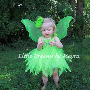 Fairy inspired tutu dress with wings and hairclip newborn to 9 years