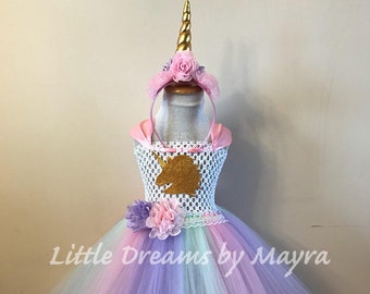 pink and violet unicorn dress Unicorn Dress - Size: 1