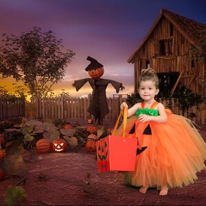 Pumpkin tutu dress and matching hairpiece size nb to 10years image 5