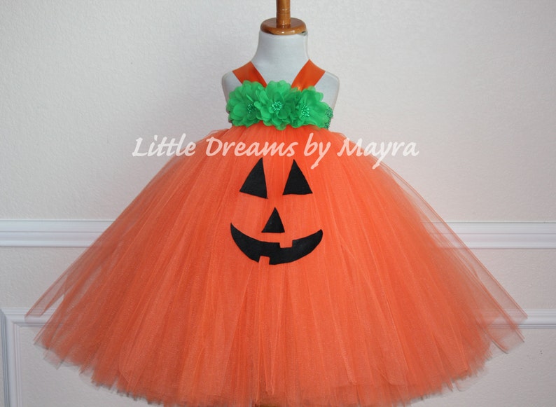 Pumpkin tutu dress and matching hairpiece size nb to 10years image 1