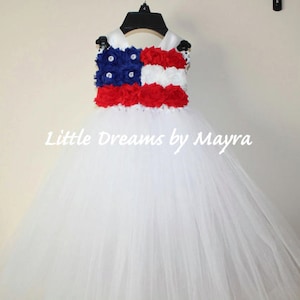 Patriotic 4th of July tutu dress Miss America tutu dress and matching hairclip size nb to 12years image 1