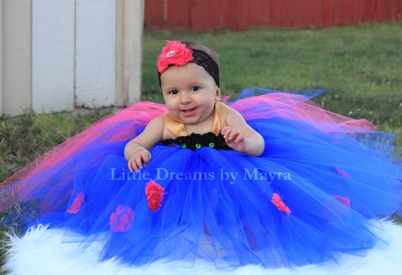 Royal blue tutu dress, Halloween tutu dress, Princess inspired tutu dress size nb to 12 years