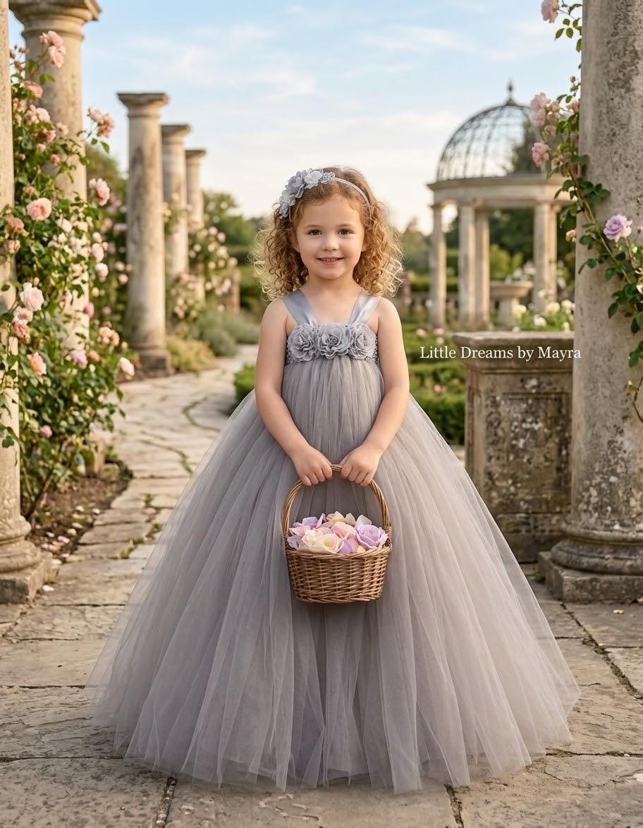 grey tutu dress long giving it a twirl