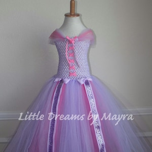 Lavender tutu dress, Lavender and pink birthday party tutu dress inspired size nb to 9years