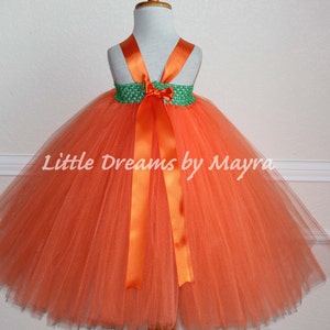 Pumpkin tutu dress and matching hairpiece size nb to 10years image 3