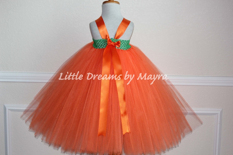 Pumpkin tutu dress and matching hairpiece size nb to 10years image 3