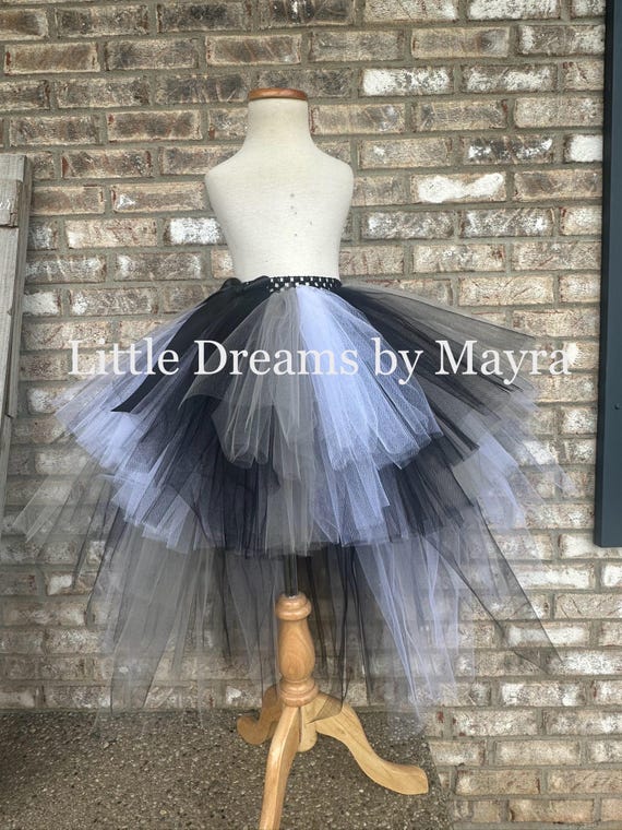 Black and White Tutu Skirt, High Low Tutu Skirt, Tuxedo Skirt