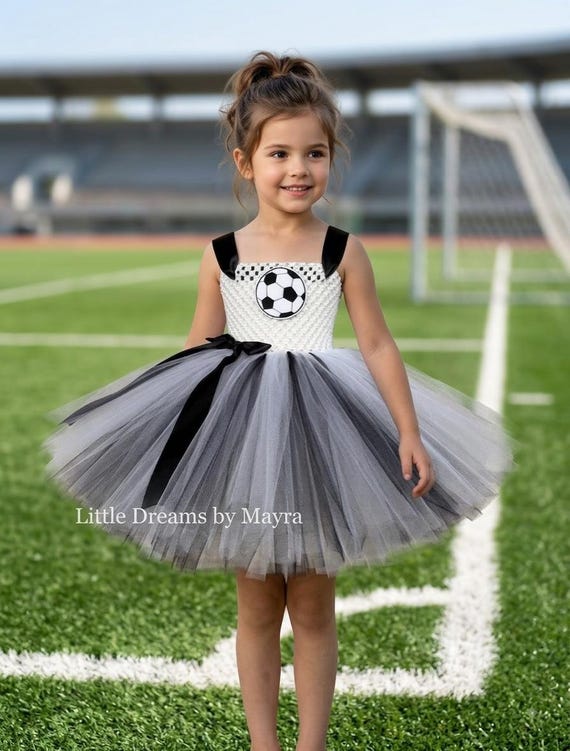 tutu jersey dress Soccer dress, Soccer birthday party outfit, Soccer size nb to 14 years Shoes-Stiletto