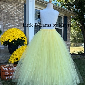Light yellow tutu skirt, available in more colors, adult tutu skirt, long maternity tutu, long bachelorette tutu skirt, baby yellow tutu