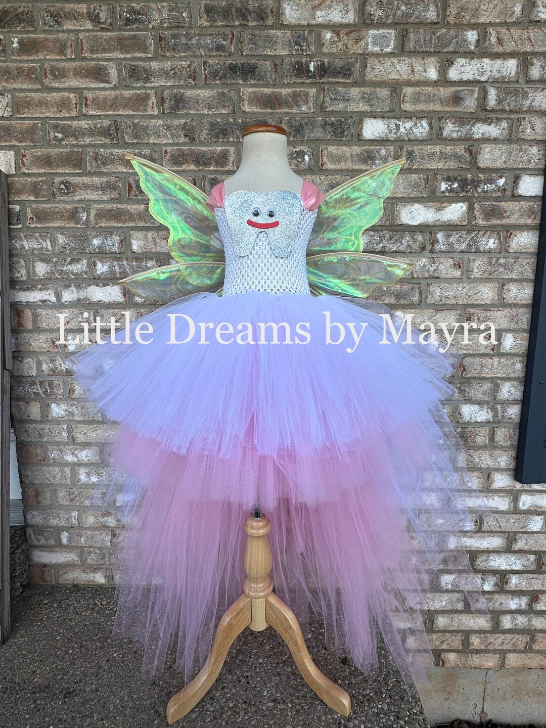 Pink Tooth Fairy Inspired Dress With Wings and Hairpiece, Size Newborn to  14years, High Low White and Silver Fairy Tutu Dress - Etsy
