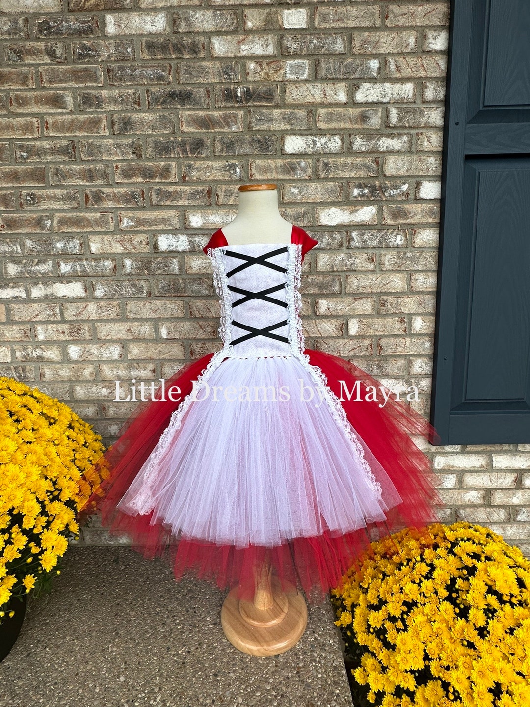 Tutu dress top red black white