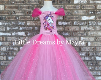 Unicorn tutu dress, Pink unicorn birthday party, Princess unicorn tutu dress outfit nb to 14years