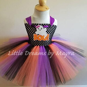 Halloween tutu dress, spooky outfit, cute ghost tutu dress, Halloween tutu outfit size nb to 14years