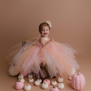Pumpkin tutu dress and matching hairpiece size nb to 10years