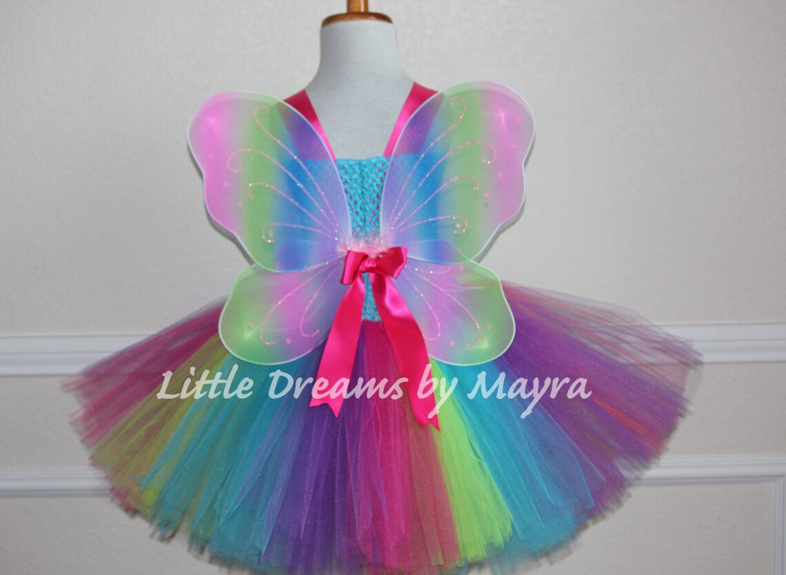 Affordable Butterfly Tutu Dress With Wings Wand and Hairclip Etsy