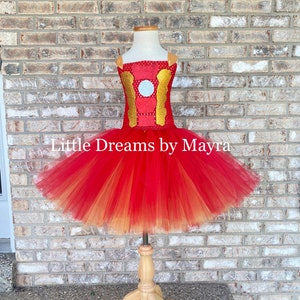 Red and gold warrior inspired tutu dress size nb to 10 years