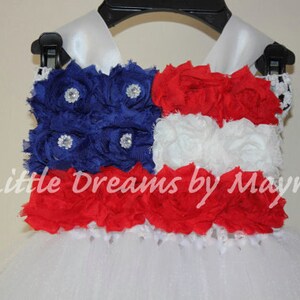 Patriotic 4th of July tutu dress Miss America tutu dress and matching hairclip size nb to 12years image 2