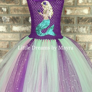 Mermaid birthday party dress - Mermaid princess dress - Mermaid tutu dress size nb to 9years