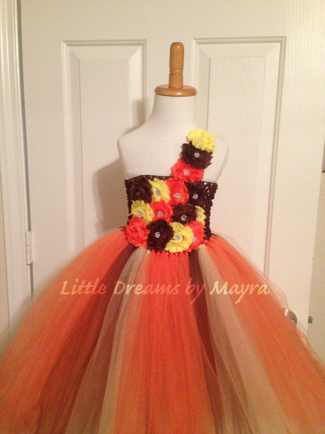 Fall Tutu Dress and FREE Hairpiece - Flower Girl Tutu Dress - Orange and  Brown Tutu Dress Size Nb to 9years - Etsy