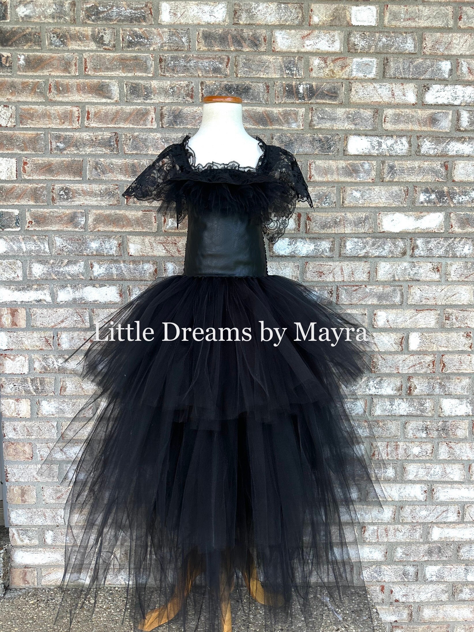 Black Lace Tutu Dress, Witch Tutu Dress, Halloween Costume