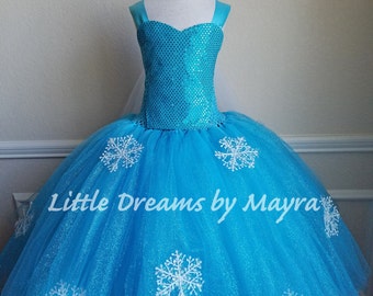 Traje inspirado en la Reina Elsa talla para ninas recien nacidas a 12