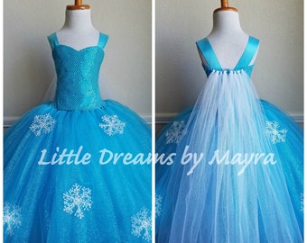 Snowflake tutu dress, Winter tutu dress, Birthday tutu dress, Pageant tutu dress, Halloween tutu dress size nb to 14years