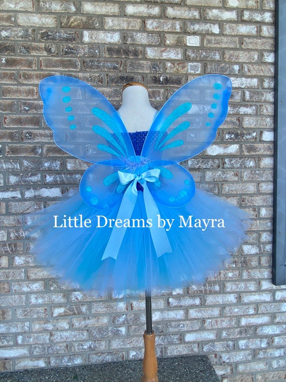 Robe Tutu de Princesse Papillon Bleue ○ ELLA - Le P'tit Grain de Mil