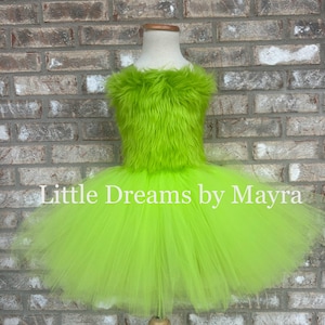 Green flurry dress, Christmas tutu dress, Halloween tutu dress, Green monster tutu outfit available size nb to 12 years