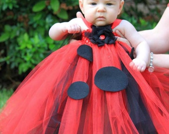 Baby Girl Ladybug Outfit Set - 3 Piece Ruffle Top + Pants + Headband For Infants & Toddlers