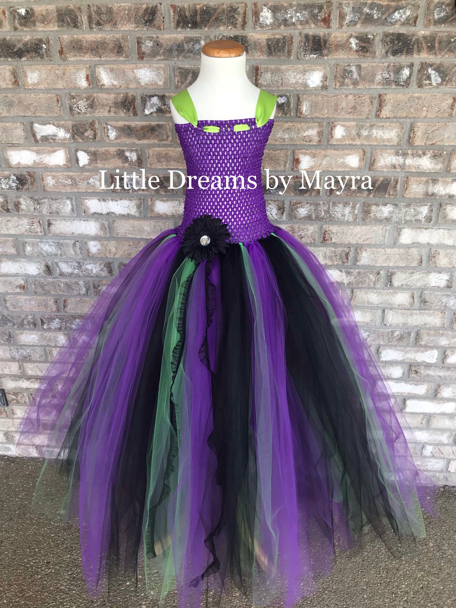 purple and green tutu dress Purple, Black and Green Tutu Dress, Halloween Tutu Dress Size Nb to 14years