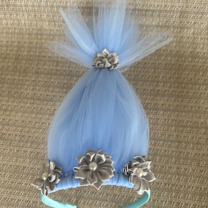 Tulle headband fit any size Light blue