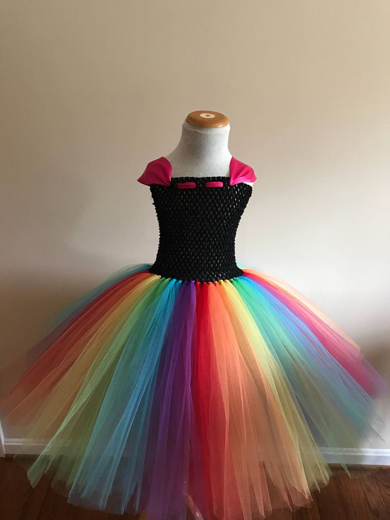 Rainbow butterfly tutu outfit, Halloween butterfly with wings, wand and hairclip, Princess fairy butterfly costume size newborn to 14years image 4
