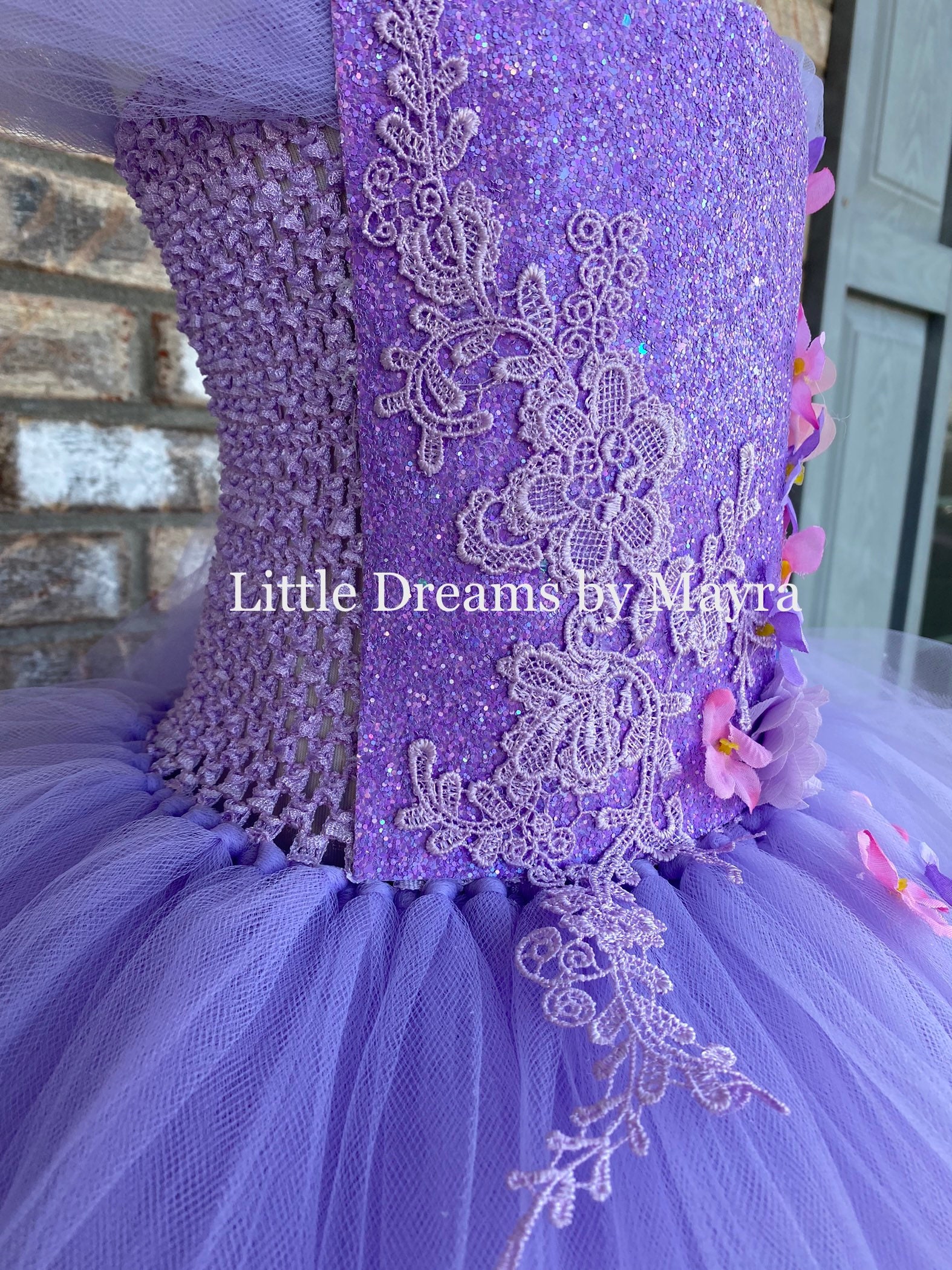 Purple Little Girls' birthday dress ladies with Cap