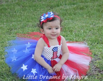 FAST SHIPPING  My 1st 4th of July tutu set with barefoot sandals - My 1st 4th of July outfit - 4th of july 1st birthday party