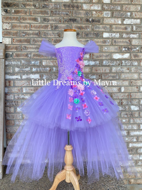 purple dress for girls 12 years old High low Lavender and pink party dress - Flower girl princess dress