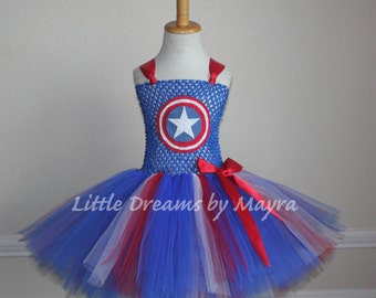 Patriotic inspired tutu dress and matching hair piece size nb to 10years