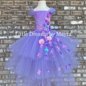 Lavender and pink party dress - Flower girl princess dress - Halloween flower dress outfit size nb to 12years