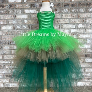 High low tutu dress your choice of color, Jungle tutu dress, Earthy princess tutu dress, Mother Nature tutu dress, small adult tutu dress
