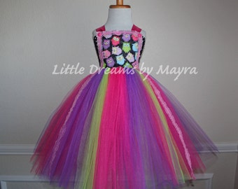 Owl birthday tutu dress, Owl tutu dress, Princess Owl costume size nb to 10years