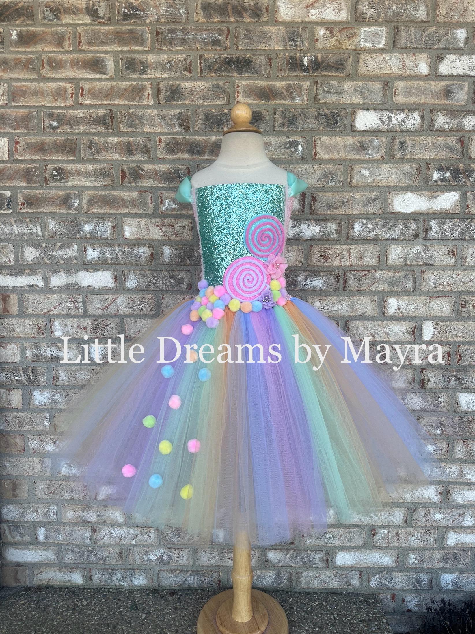 Pastel Candyland Tutu Dress: Lollipop Candy Machine Birthday