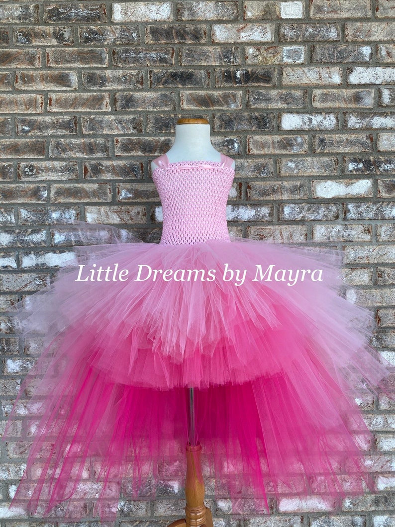 High low tutu dress your choice of color, Pink princess tutu dress, Baby tutu, Toddler tutu, Big girl tutu, small adult tutu dress image 1