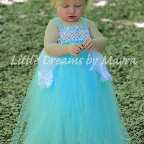 Aqua tutu dress, Princess inspired tutu dress size nb to 9years