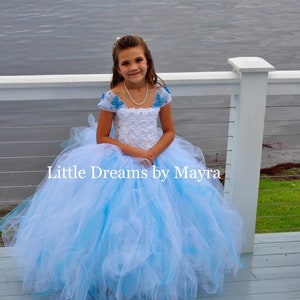 White and blue butterfly tutu dress, something blue flower girl tutu dress - pageant dress - flower girl dress size nb to 14years